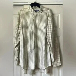 Ralph Lauren Mens Beige Oxford Shirt Blue Yellow Check XL